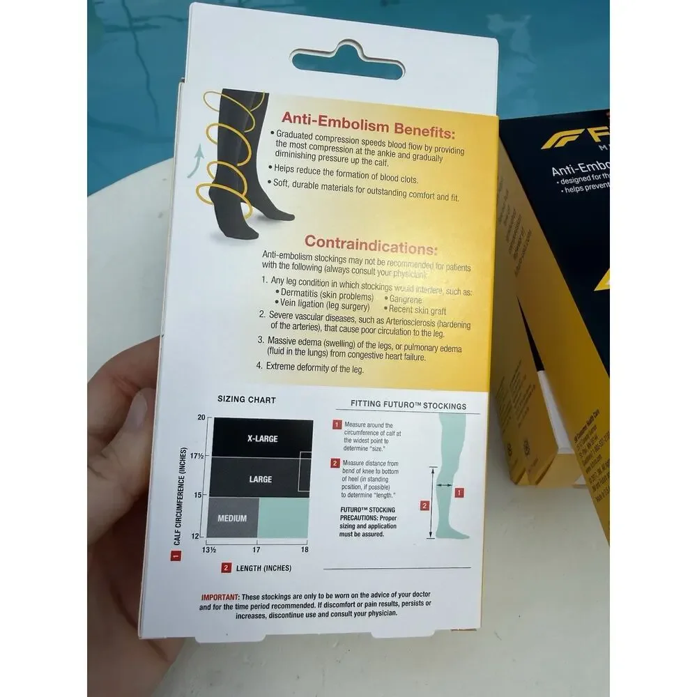 (4)Futuro Knee-Length Moderate Compression Stockings - 18-21 mmHg - XL